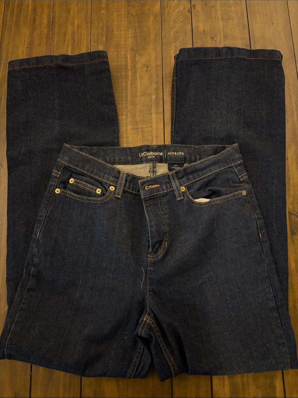 Liz Claiborne Dark Indigo Straight Leg Jeans
